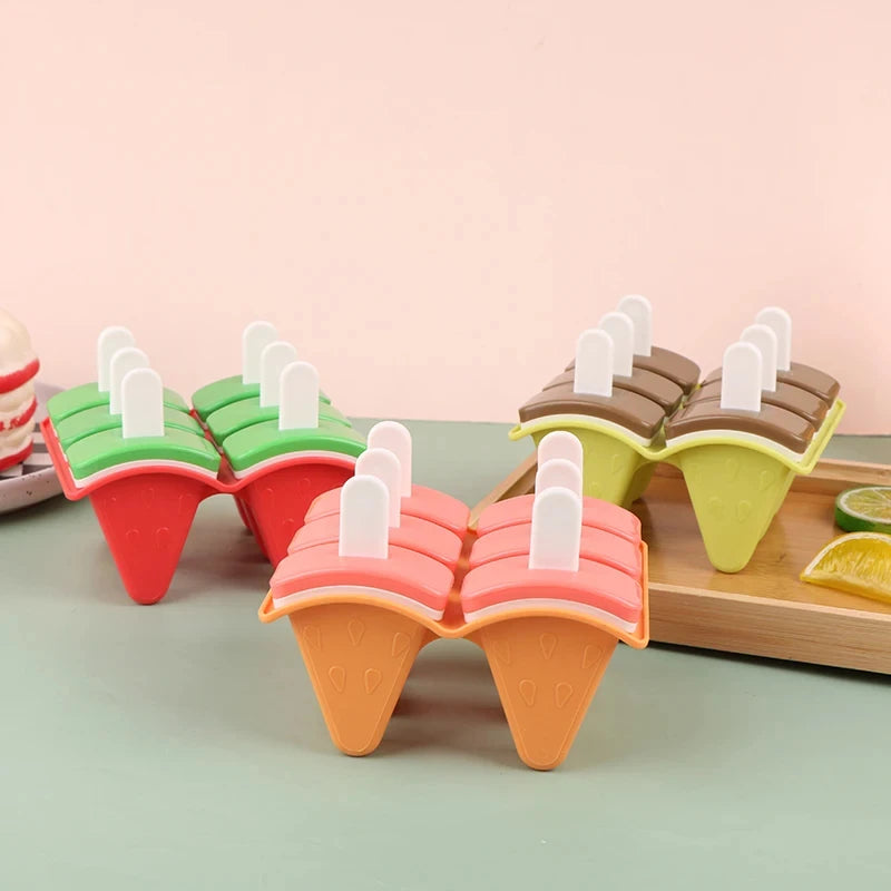 Moule à glace à 4/6 grilles, moule en forme de fruit recouvert, un outil créatif de fabrication de glaces de cuisine DIY pour un usage domestique.