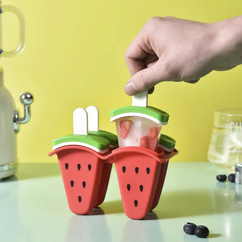 Moule à glace à 4/6 grilles, moule en forme de fruit recouvert, un outil créatif de fabrication de glaces de cuisine DIY pour un usage domestique.