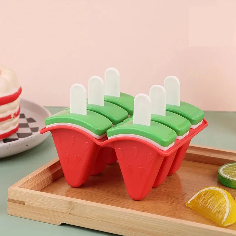 Moule à glace à 4/6 grilles, moule en forme de fruit recouvert, un outil créatif de fabrication de glaces de cuisine DIY pour un usage domestique.