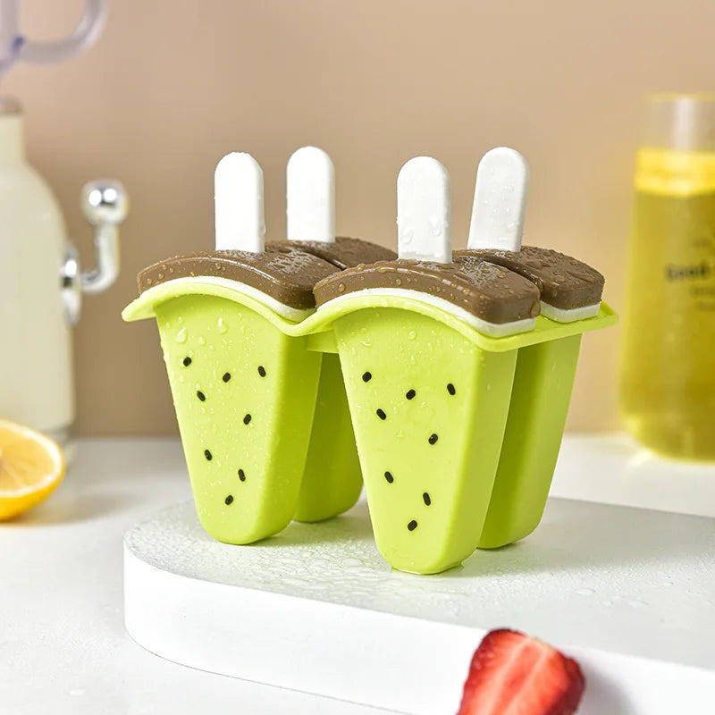 Moule à glace à 4/6 grilles, moule en forme de fruit recouvert, un outil créatif de fabrication de glaces de cuisine DIY pour un usage domestique.