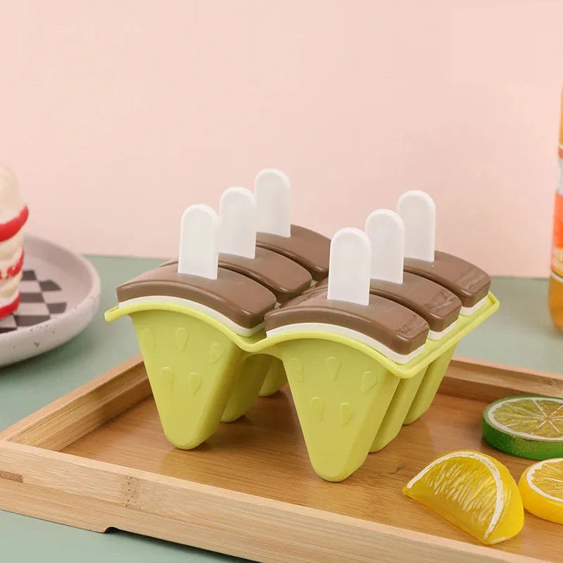 Moule à glace à 4/6 grilles, moule en forme de fruit recouvert, un outil créatif de fabrication de glaces de cuisine DIY pour un usage domestique.