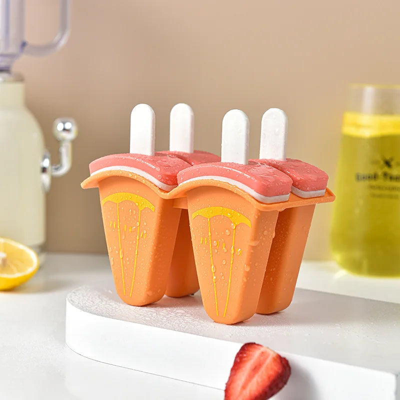 Moule à glace à 4/6 grilles, moule en forme de fruit recouvert, un outil créatif de fabrication de glaces de cuisine DIY pour un usage domestique.