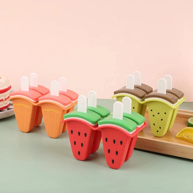 Moule à glace à 4/6 grilles, moule en forme de fruit recouvert, un outil créatif de fabrication de glaces de cuisine DIY pour un usage domestique.
