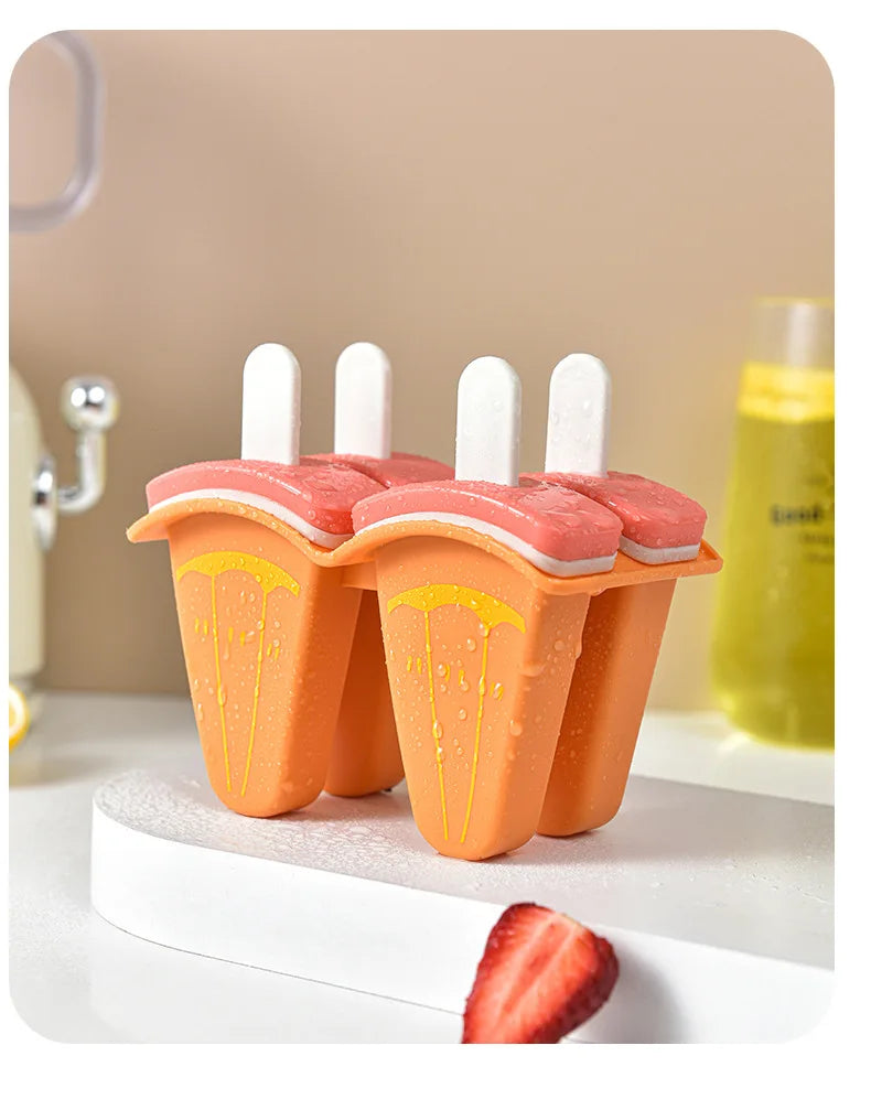 Moule à glace à 4/6 grilles, moule en forme de fruit recouvert, un outil créatif de fabrication de glaces de cuisine DIY pour un usage domestique.