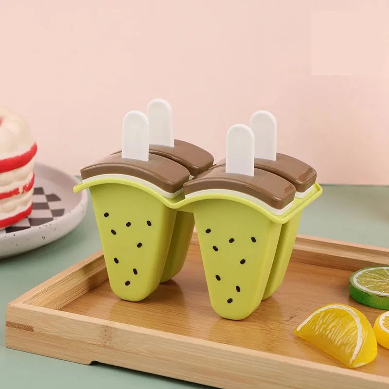 Moule à glace à 4/6 grilles, moule en forme de fruit recouvert, un outil créatif de fabrication de glaces de cuisine DIY pour un usage domestique.