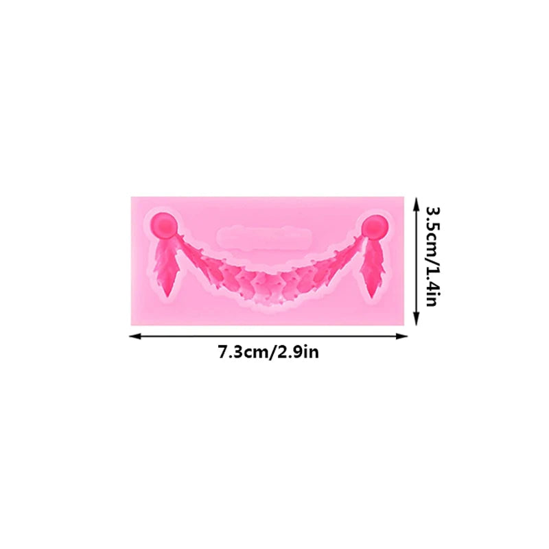 Moule en silicone pour fondant en dentelle style baroque, décoration de bordure de gâteau, moule pour décoration de dessus de cupcake