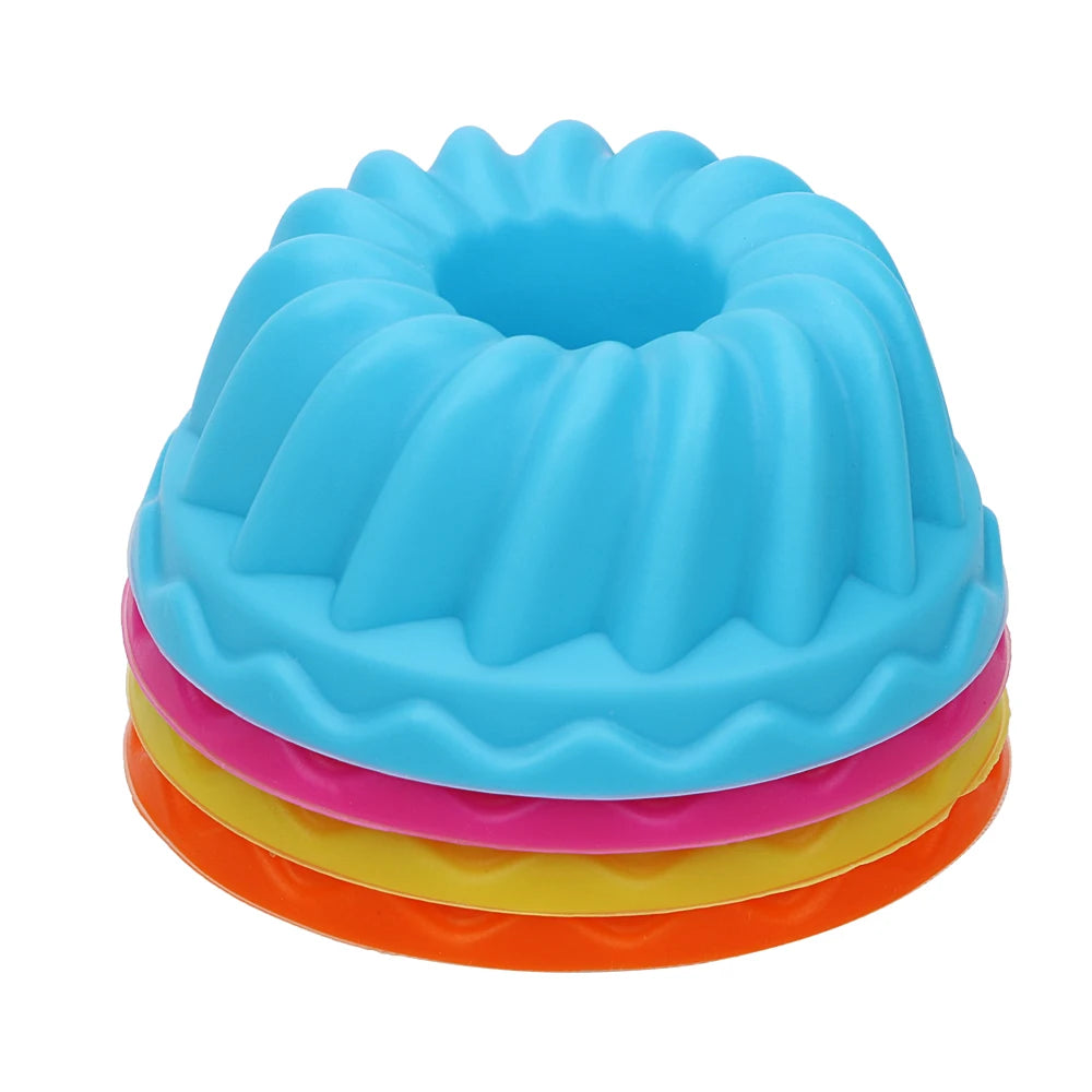 Moule à pudding, cupcake, muffin, beignet, antiadhésif, en silicone, 12 pièces/ensemble, en forme de filetage