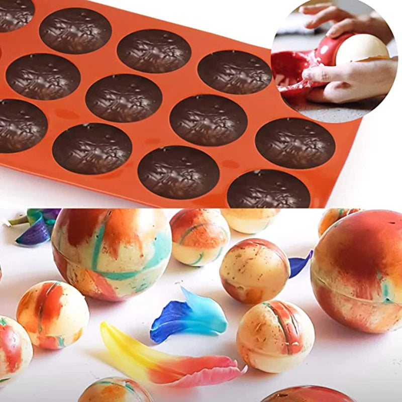 Moule en silicone demi-sphère pour la cuisson de demi-boules de chocolat, de bonbons, de dômes, de mousses, de gâteaux, d'outils de pâtisserie, de bombes de graisse rondes, de fournitures de cuisine