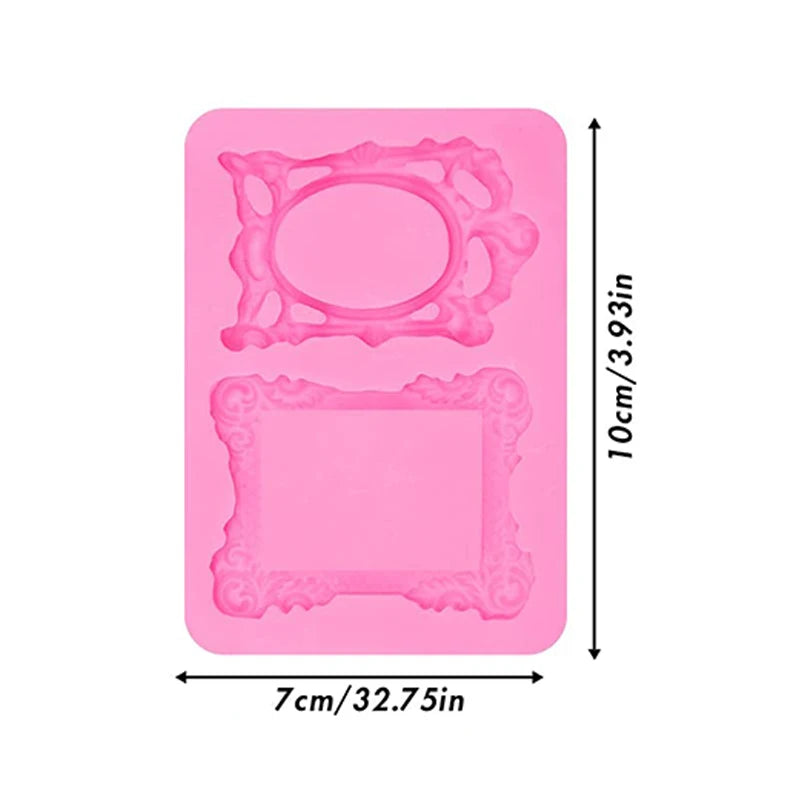 Moule en silicone pour fondant en dentelle style baroque, décoration de bordure de gâteau, moule pour décoration de dessus de cupcake