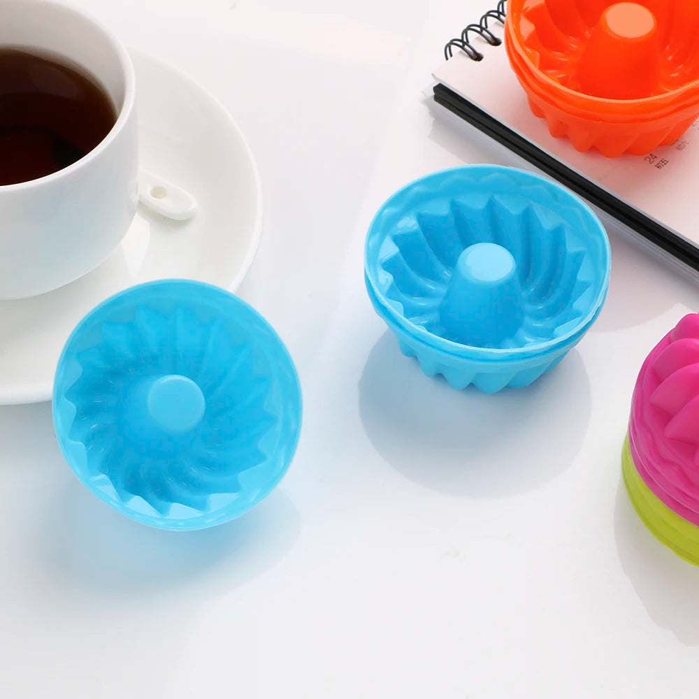 Moule à pudding, cupcake, muffin, beignet, antiadhésif, en silicone, 12 pièces/ensemble, en forme de filetage
