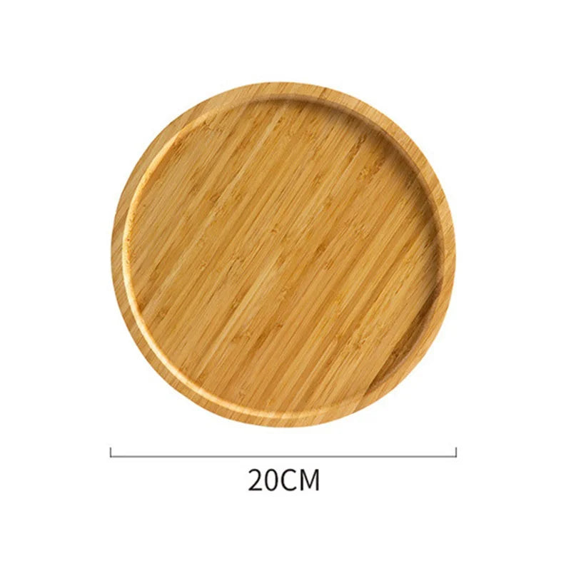 Plateau de service rond en bambou, vaisselle de pâtisserie, planche de palette en bois écologique, outils de cuisine, plateau à thé, décoration de la maison 2025