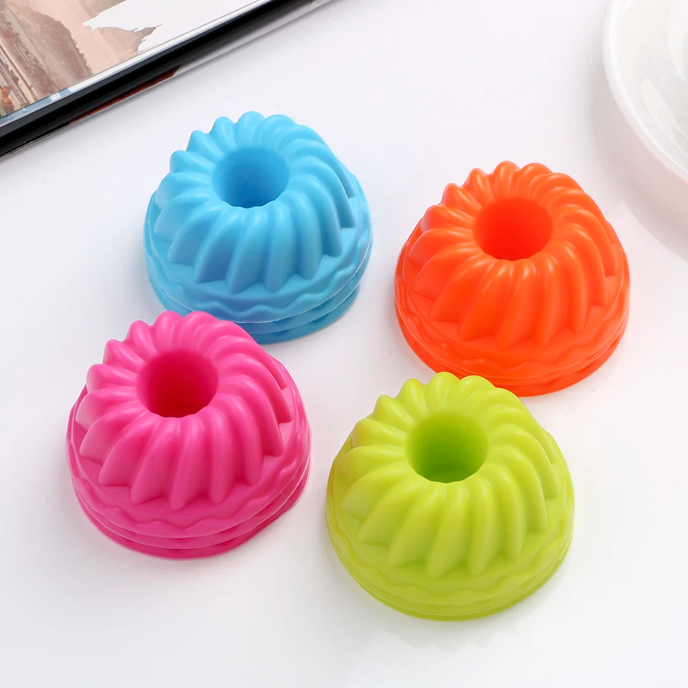 Moule à pudding, cupcake, muffin, beignet, antiadhésif, en silicone, 12 pièces/ensemble, en forme de filetage