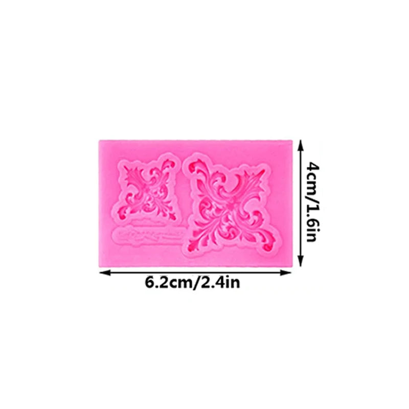 Moule en silicone pour fondant en dentelle style baroque, décoration de bordure de gâteau, moule pour décoration de dessus de cupcake