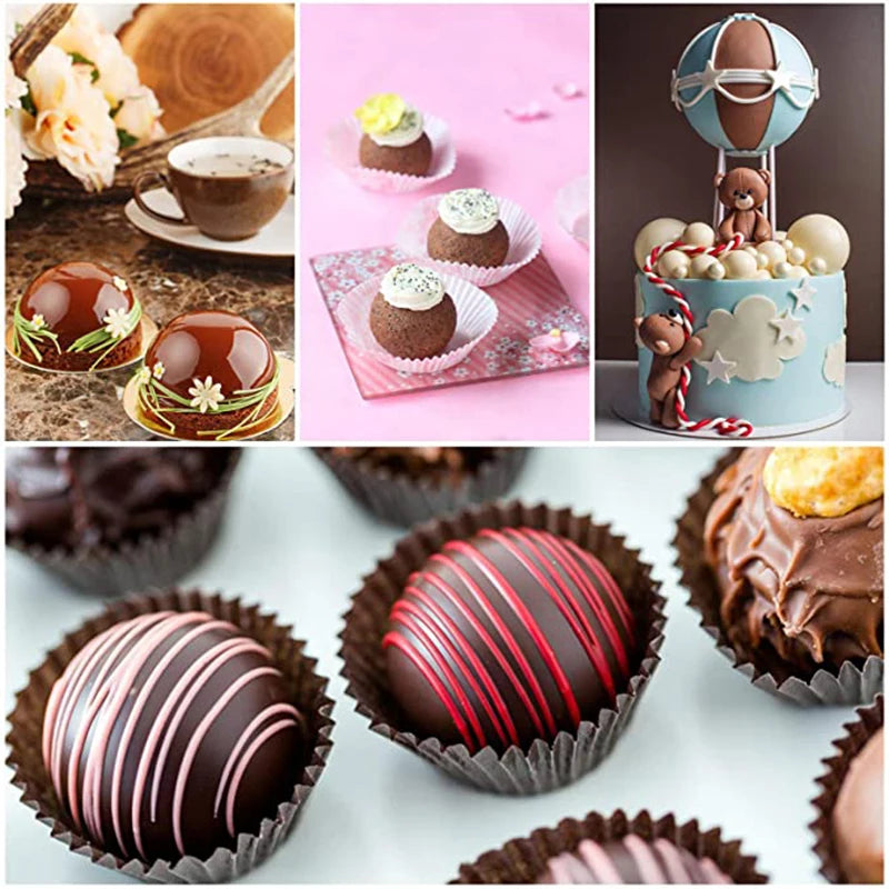 Moule en silicone demi-sphère pour la cuisson de demi-boules de chocolat, de bonbons, de dômes, de mousses, de gâteaux, d'outils de pâtisserie, de bombes de graisse rondes, de fournitures de cuisine