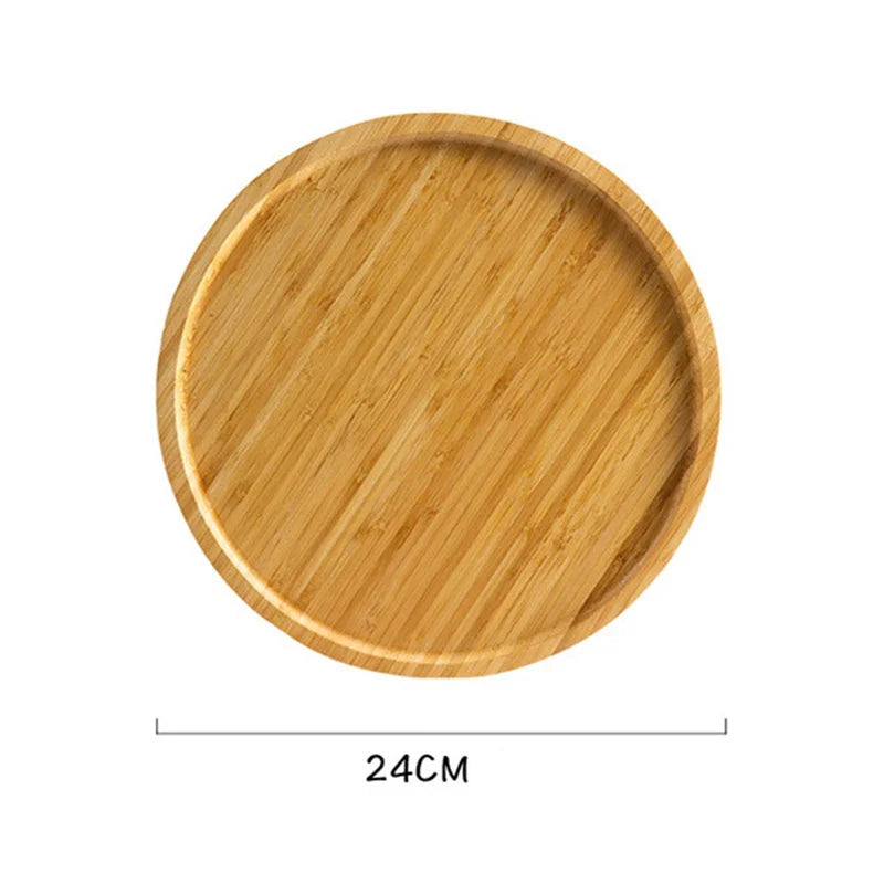 Plateau de service rond en bambou, vaisselle de pâtisserie, planche de palette en bois écologique, outils de cuisine, plateau à thé, décoration de la maison 2025