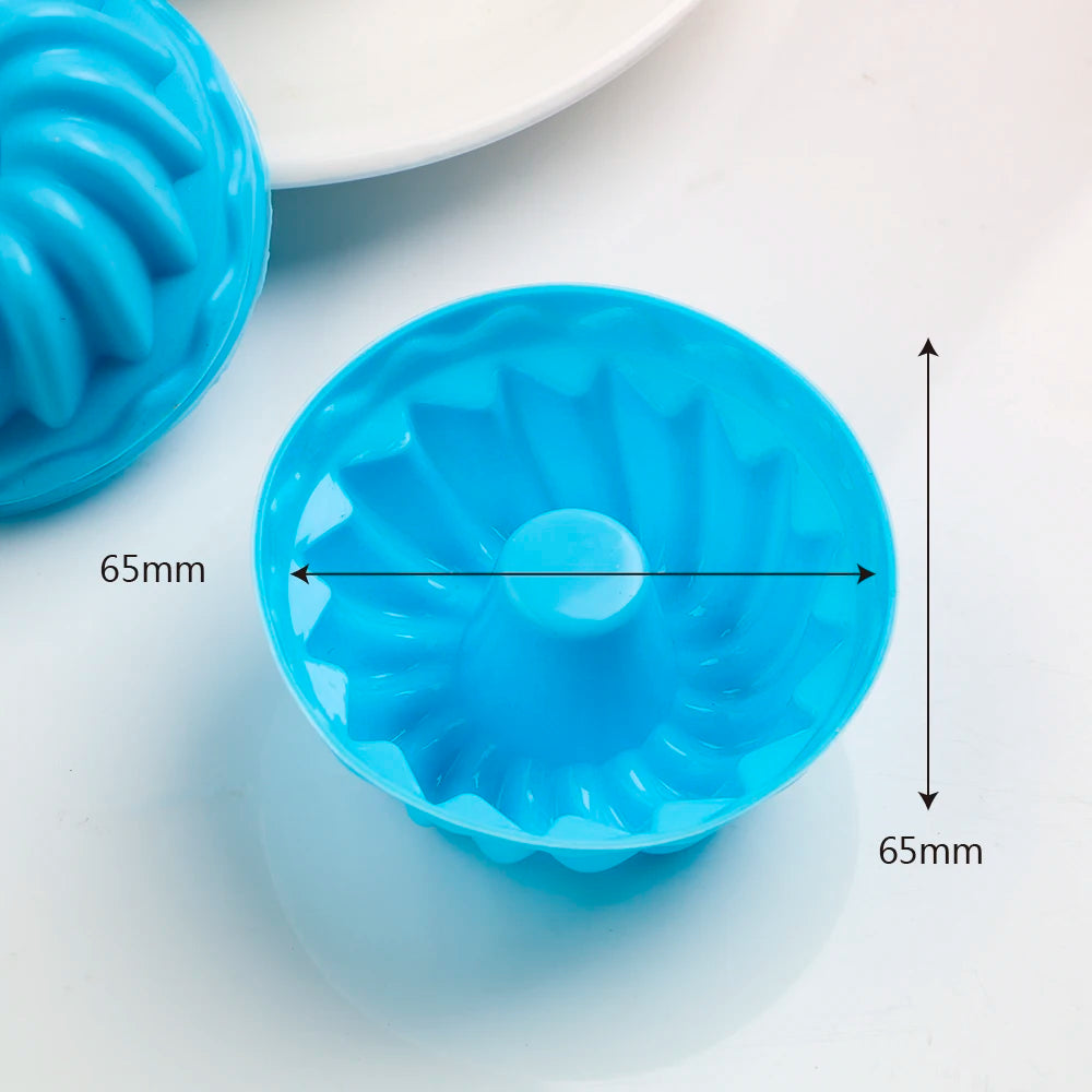 Moule à pudding, cupcake, muffin, beignet, antiadhésif, en silicone, 12 pièces/ensemble, en forme de filetage