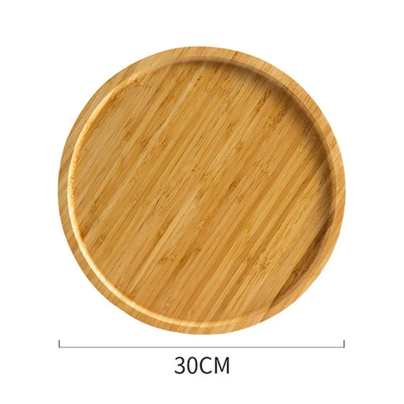 Plateau de service rond en bambou, vaisselle de pâtisserie, planche de palette en bois écologique, outils de cuisine, plateau à thé, décoration de la maison 2025
