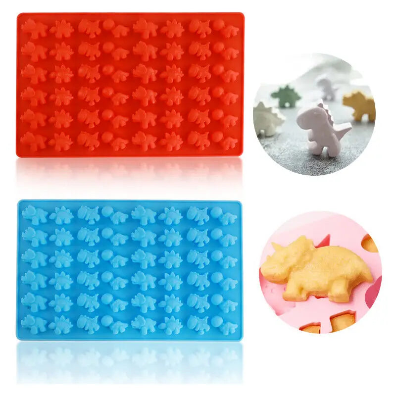 Moule à chocolat dinosaure 48 cavités, moule à bonbons en silicone en forme de coquille de dinosaure avec compte-gouttes, bac à glaçons mignon à faire soi-même, moule à fondant pour bonbons QQ