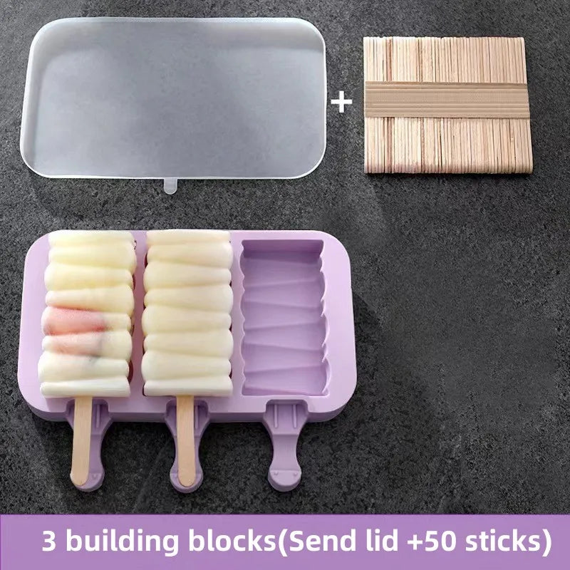 Moule à glace en silicone, moules siamois avec couvercle, moule à glace fait maison, dessin animé, image mignonne, outils de cuisine faits à la main