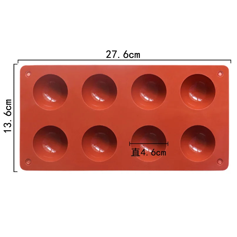 Moule en silicone demi-sphère pour la cuisson de demi-boules de chocolat, de bonbons, de dômes, de mousses, de gâteaux, d'outils de pâtisserie, de bombes de graisse rondes, de fournitures de cuisine