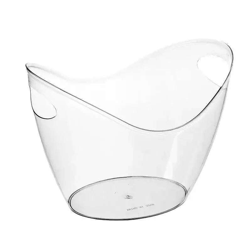 Seau à glace antidérapant pour fêtes, panier de rangement en acrylique transparent de 3,5 litres pour 2 bouteilles de vin, de champagne ou 4 bouteilles de bière