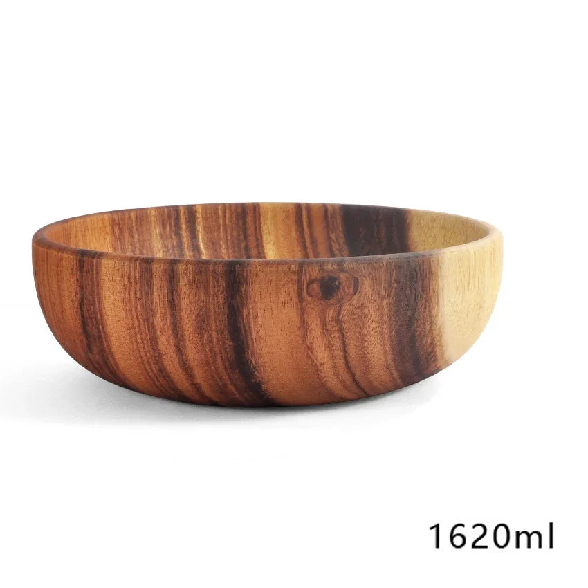 grand saladier en bois d'acacia pour fruits et salade, écologique