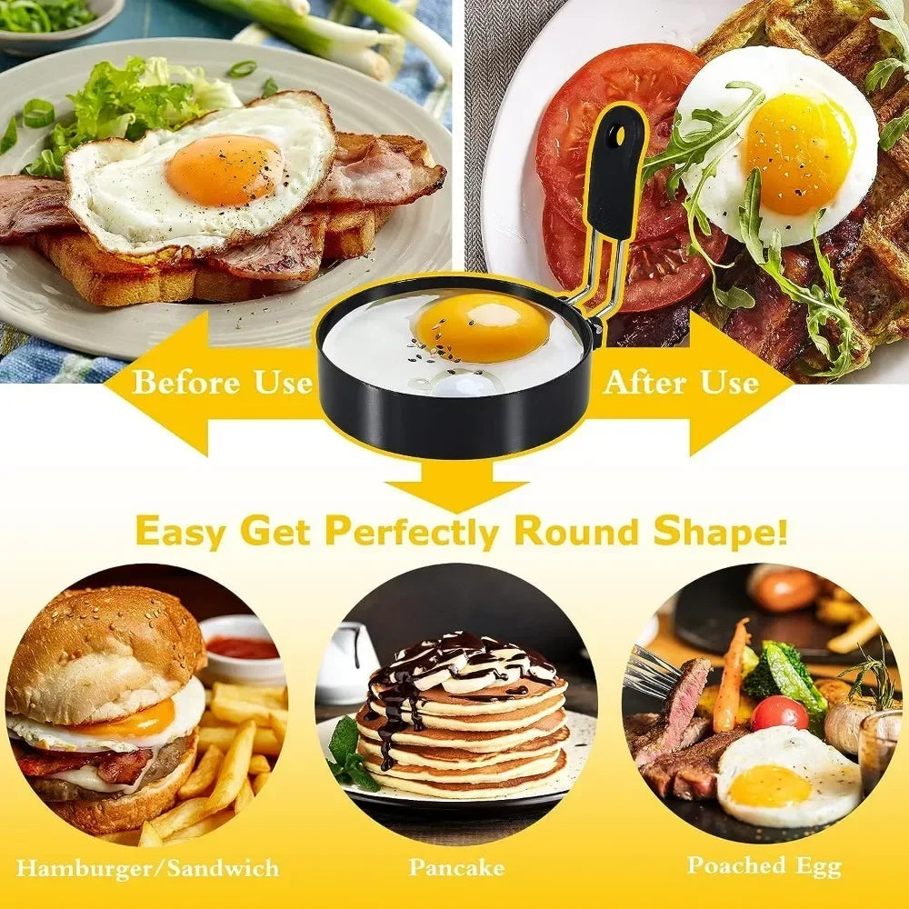 Moule à œufs frits en acier inoxydable,anneaux d'omelette, outils de cuisson, accessoires de cuisine