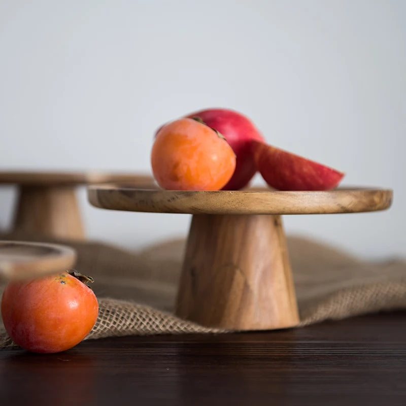 Kemorela Plateau à gâteaux en bois haut de gamme, plateaux de service créatifs pour aliments, plateau à desserts en bois naturel écologique, plateau à collations pour fruits, décoration d'intérieur