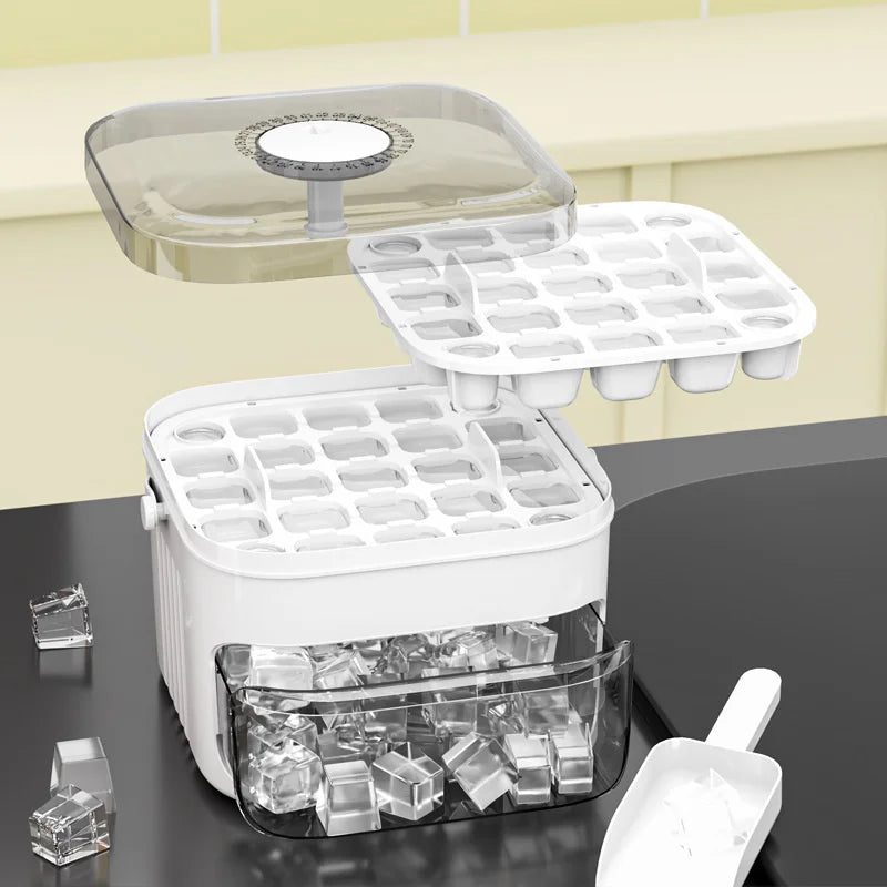 Machine à glaçons 50 grilles, nouvelle grande capacité - Ensemble d'outils de fabrication de boules de glace en plastique de qualité alimentaire à double couche
