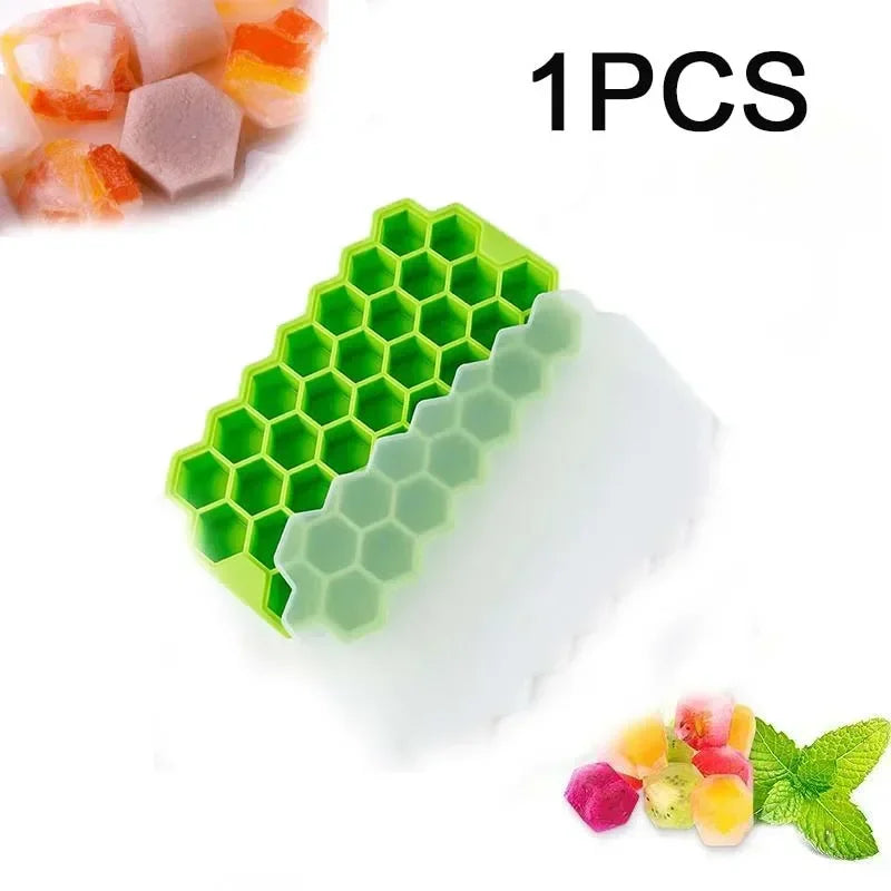Bac à glaçons 148 grilles avec couvercle en silicone pour réfrigérateur, adapté aux petits moules à glaçons, facile à démouler