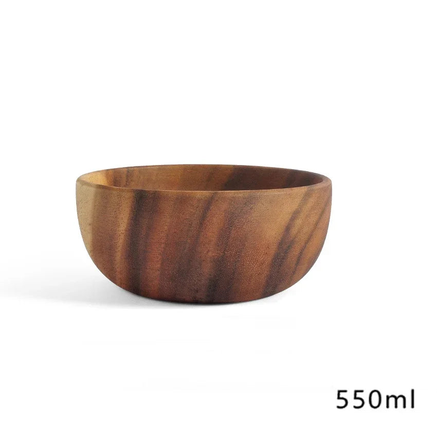 grand saladier en bois d'acacia pour fruits et salade, écologique