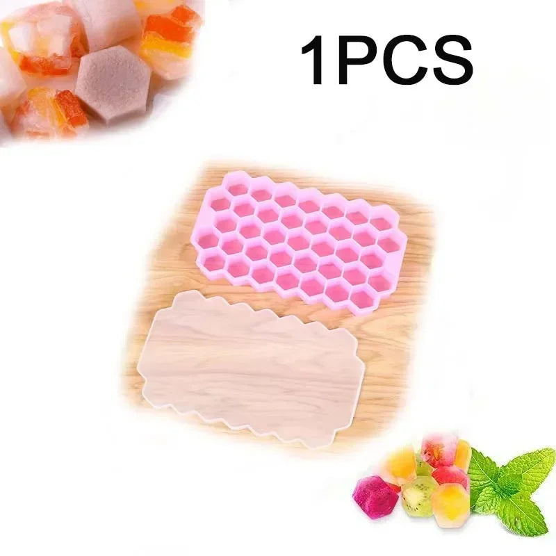 Bac à glaçons 148 grilles avec couvercle en silicone pour réfrigérateur, adapté aux petits moules à glaçons, facile à démouler