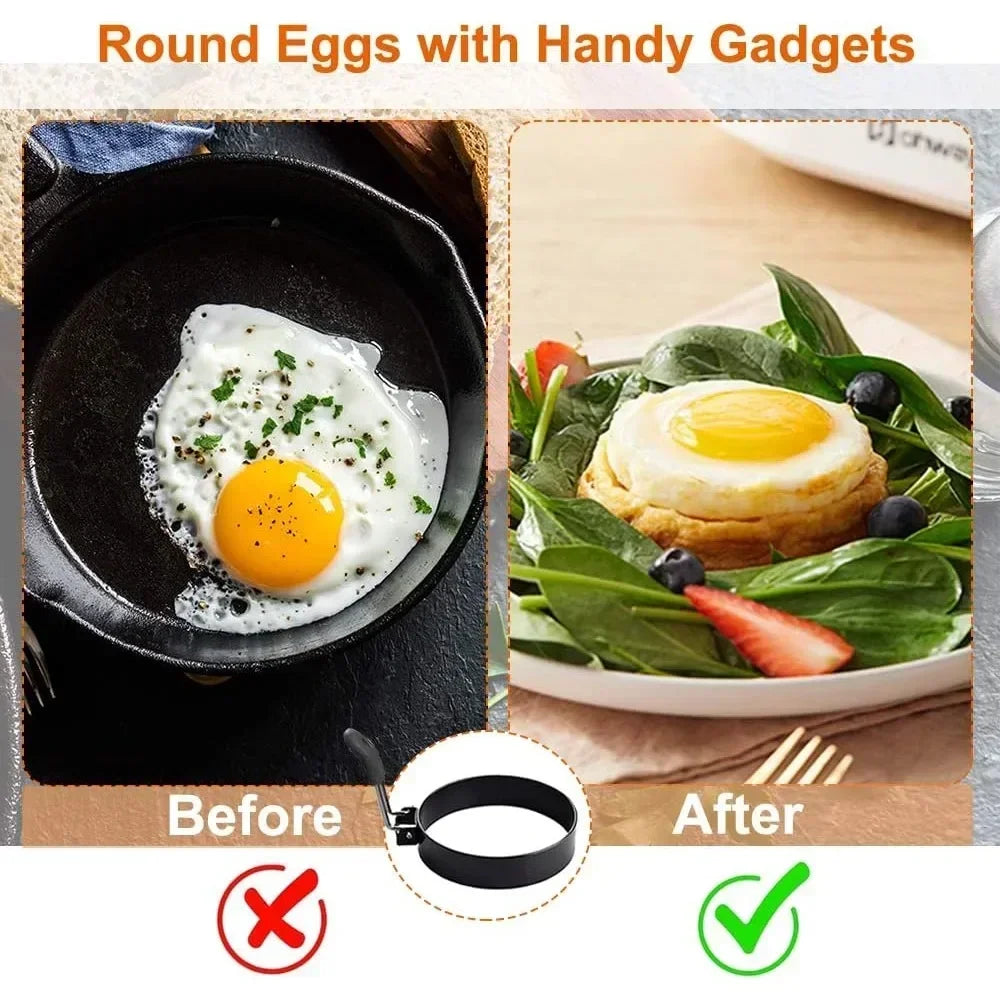 Moule à œufs frits en acier inoxydable,anneaux d'omelette, outils de cuisson, accessoires de cuisine