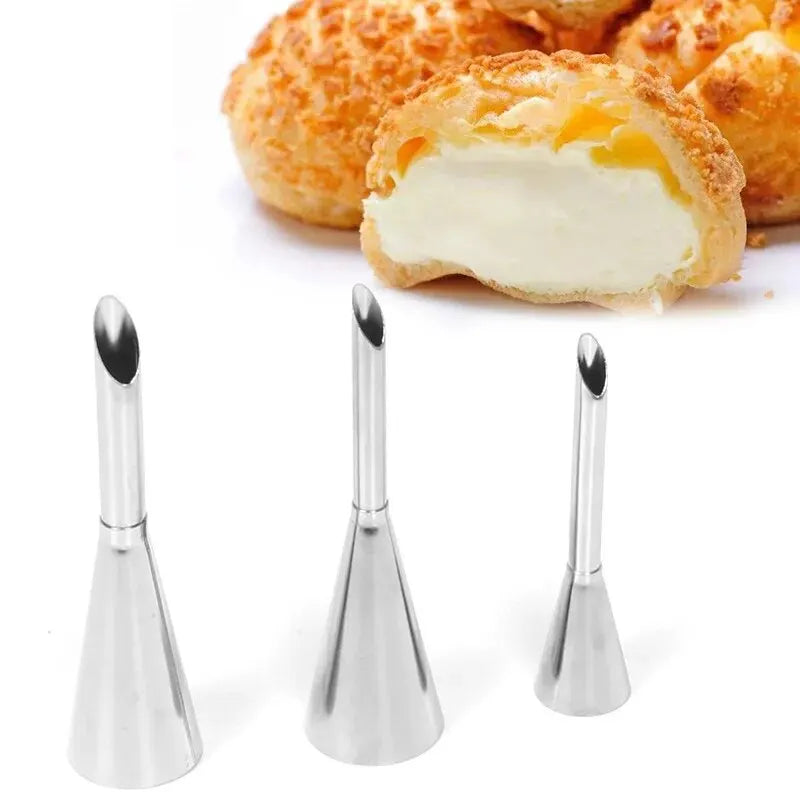 1 pièce en acier inoxydable Puff Mouth Cake Puff Cream Flower Squeezer Western Pâtisserie Gâteau Outil de cuisson Encadré Bouche Cuisson Ensemble Buse