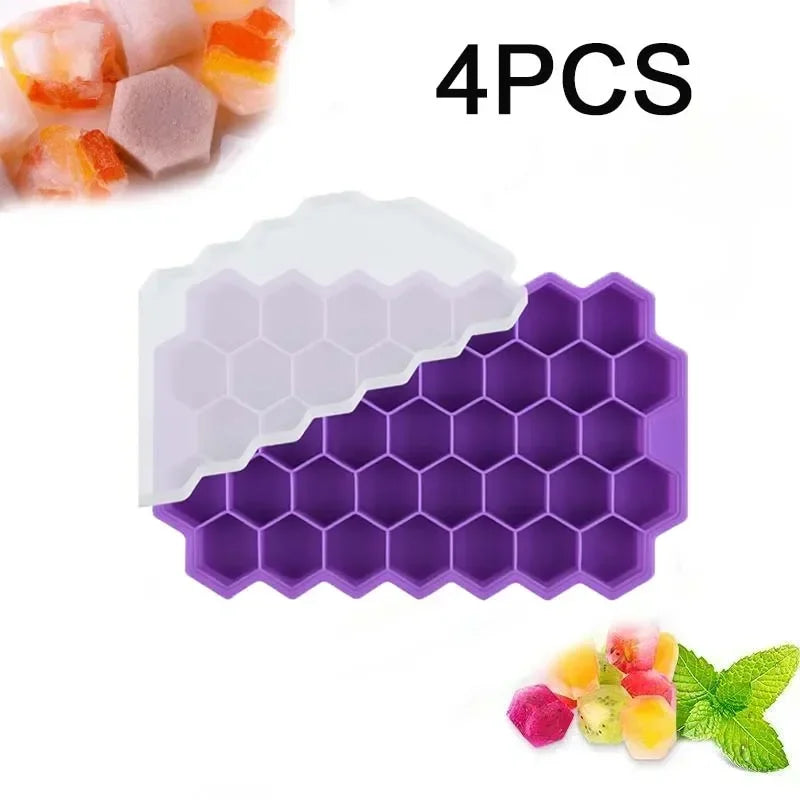 Bac à glaçons 148 grilles avec couvercle en silicone pour réfrigérateur, adapté aux petits moules à glaçons, facile à démouler