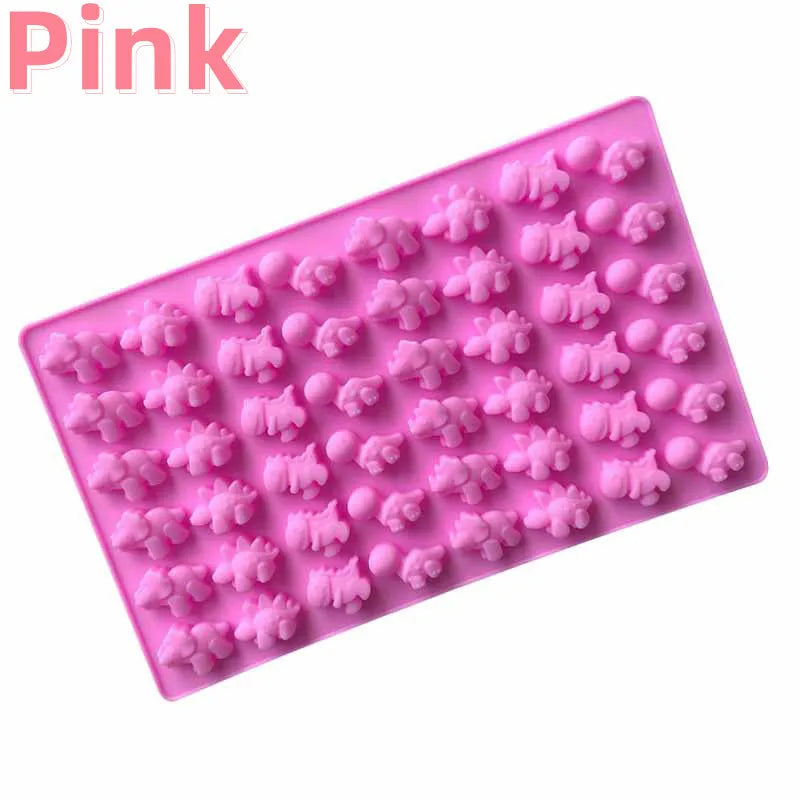 Moule à chocolat dinosaure 48 cavités, moule à bonbons en silicone en forme de coquille de dinosaure avec compte-gouttes, bac à glaçons mignon à faire soi-même, moule à fondant pour bonbons QQ