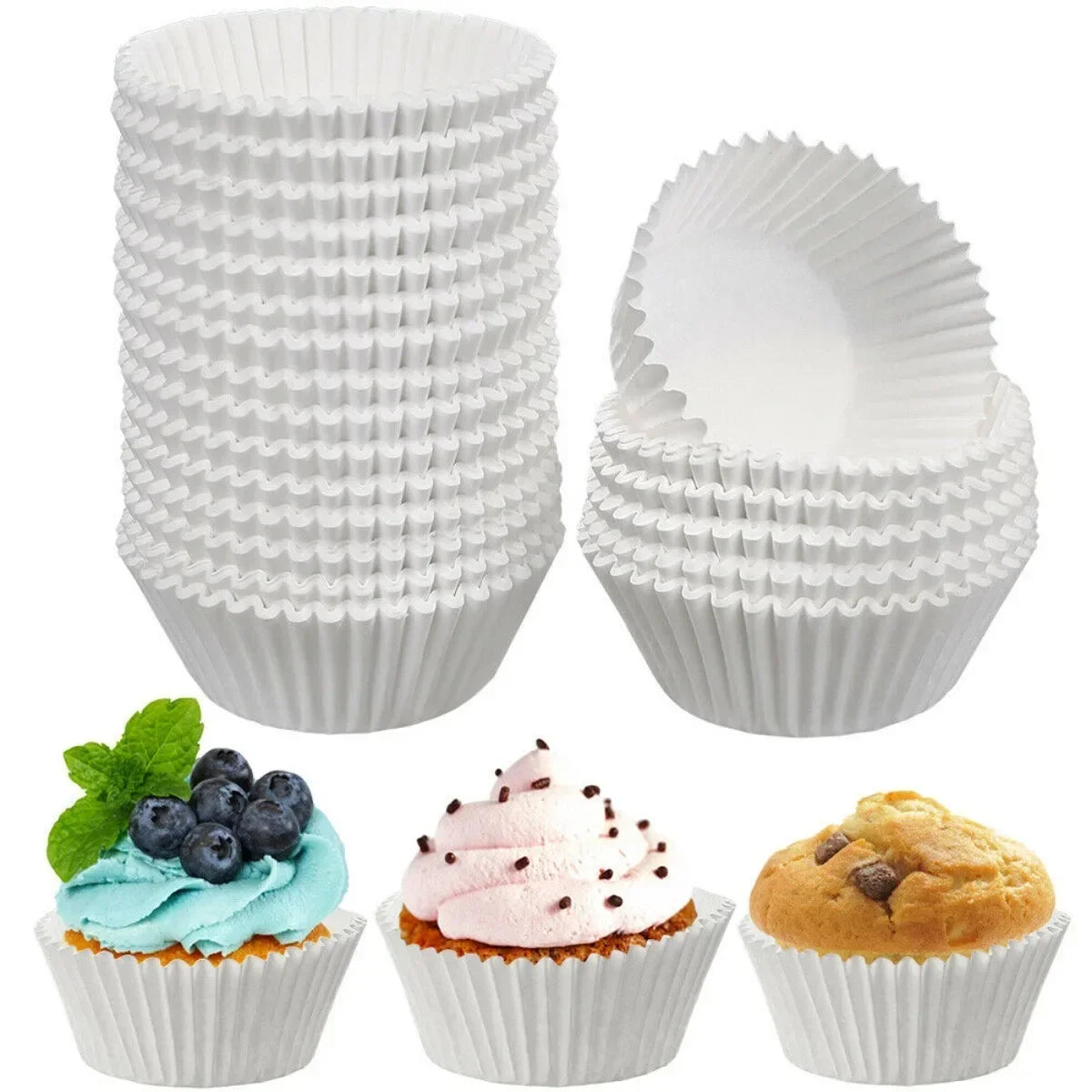 Supports de doublure de Cupcake en papier, 100 pièces, cuisson de muffins, desserts, tasses de chocolat, moule
