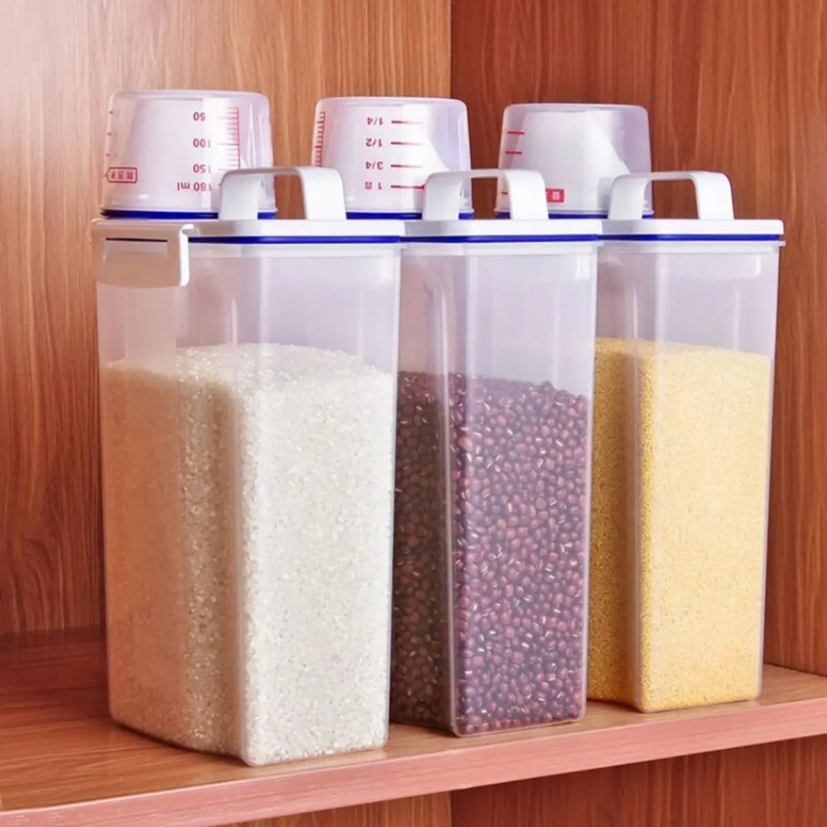 1 boîte de conservation des aliments pour riz et céréales avec tasse à mesurer, étanche à l'humidité et aux insectes, anti-poussière