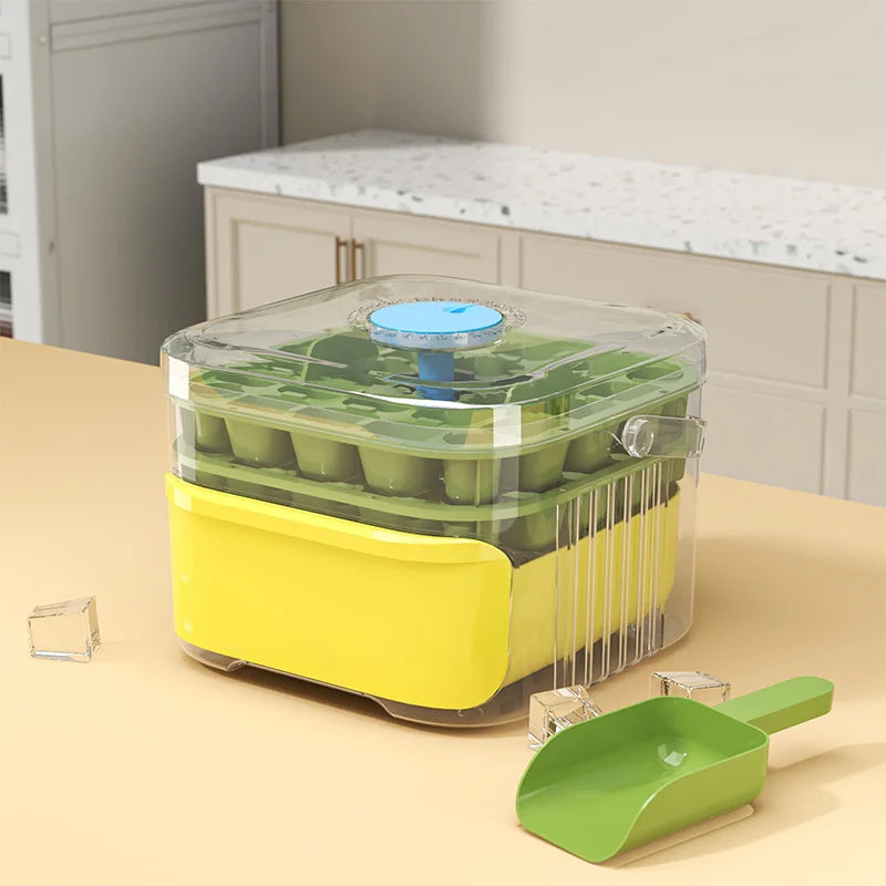 Machine à glaçons 50 grilles, nouvelle grande capacité - Ensemble d'outils de fabrication de boules de glace en plastique de qualité alimentaire à double couche