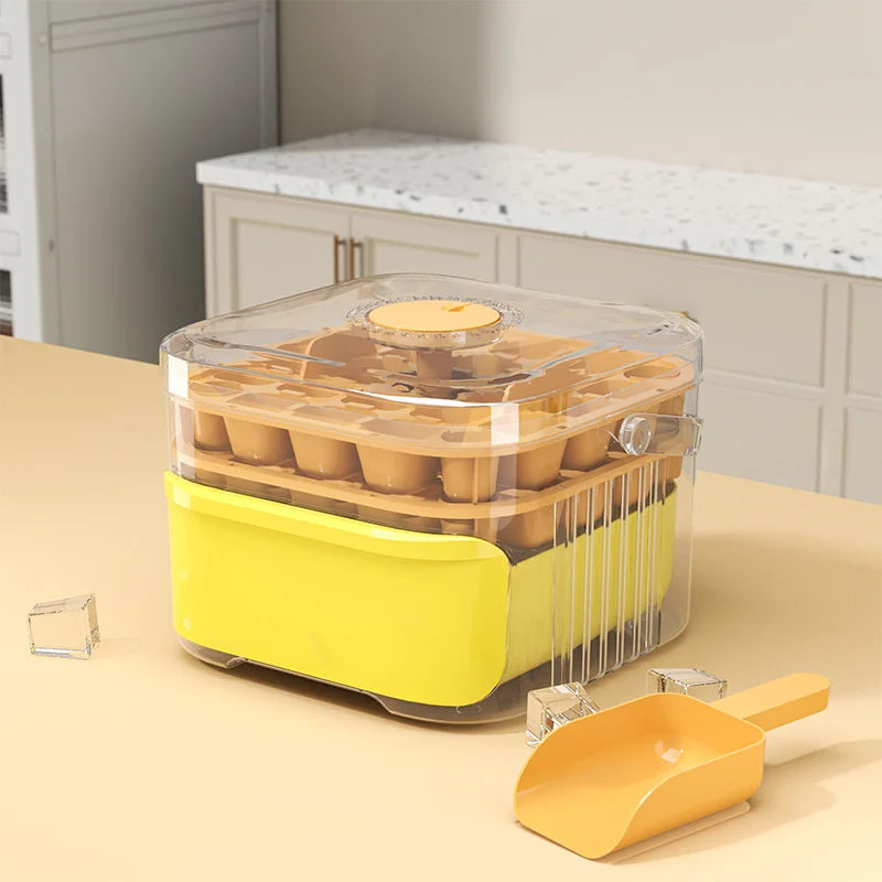 Machine à glaçons 50 grilles, nouvelle grande capacité - Ensemble d'outils de fabrication de boules de glace en plastique de qualité alimentaire à double couche
