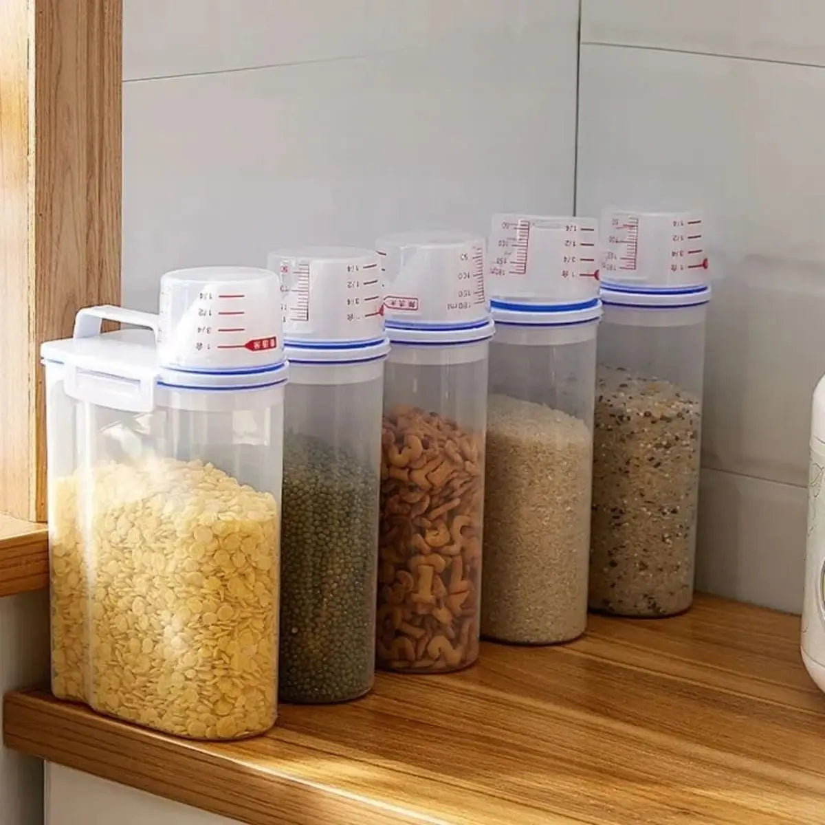 1 boîte de conservation des aliments pour riz et céréales avec tasse à mesurer, étanche à l'humidité et aux insectes, anti-poussière