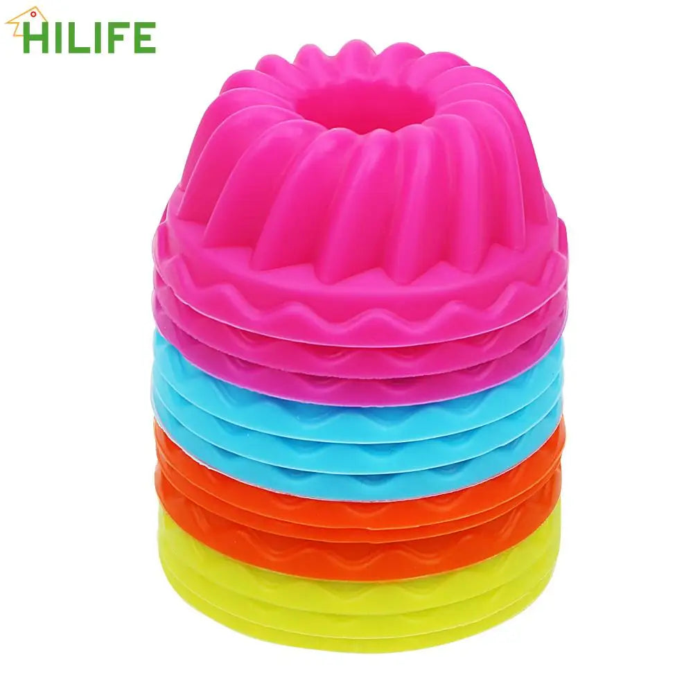 Moule à pudding, cupcake, muffin, beignet, antiadhésif, en silicone, 12 pièces/ensemble, en forme de filetage
