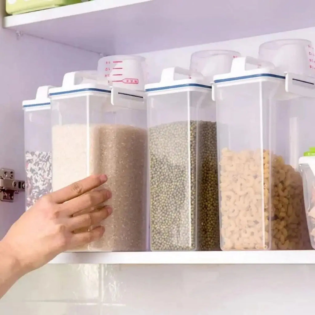1 boîte de conservation des aliments pour riz et céréales avec tasse à mesurer, étanche à l'humidité et aux insectes, anti-poussière