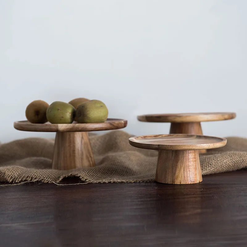 Kemorela Plateau à gâteaux en bois haut de gamme, plateaux de service créatifs pour aliments, plateau à desserts en bois naturel écologique, plateau à collations pour fruits, décoration d'intérieur