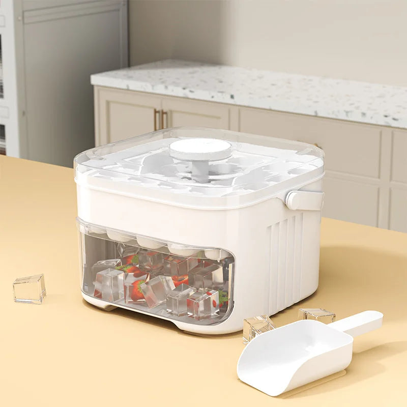 Machine à glaçons 50 grilles, nouvelle grande capacité - Ensemble d'outils de fabrication de boules de glace en plastique de qualité alimentaire à double couche