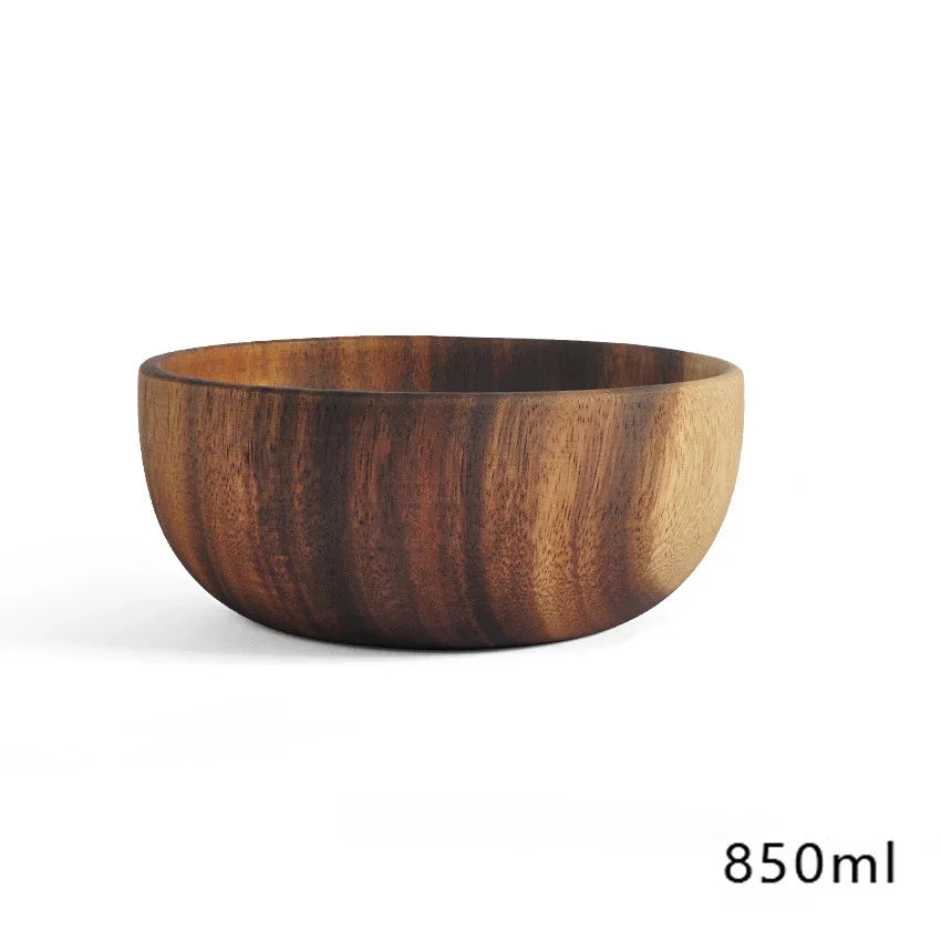 grand saladier en bois d'acacia pour fruits et salade, écologique