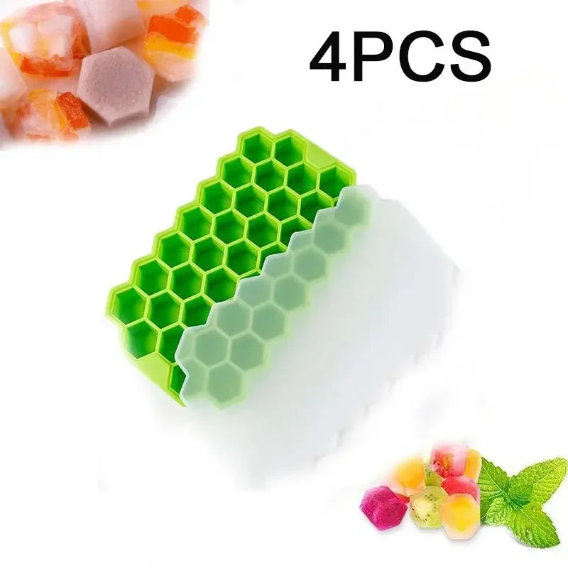 Bac à glaçons 148 grilles avec couvercle en silicone pour réfrigérateur, adapté aux petits moules à glaçons, facile à démouler