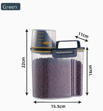 1 boîte de conservation des aliments pour riz et céréales avec tasse à mesurer, étanche à l'humidité et aux insectes, anti-poussière