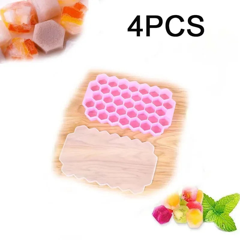 Bac à glaçons 148 grilles avec couvercle en silicone pour réfrigérateur, adapté aux petits moules à glaçons, facile à démouler