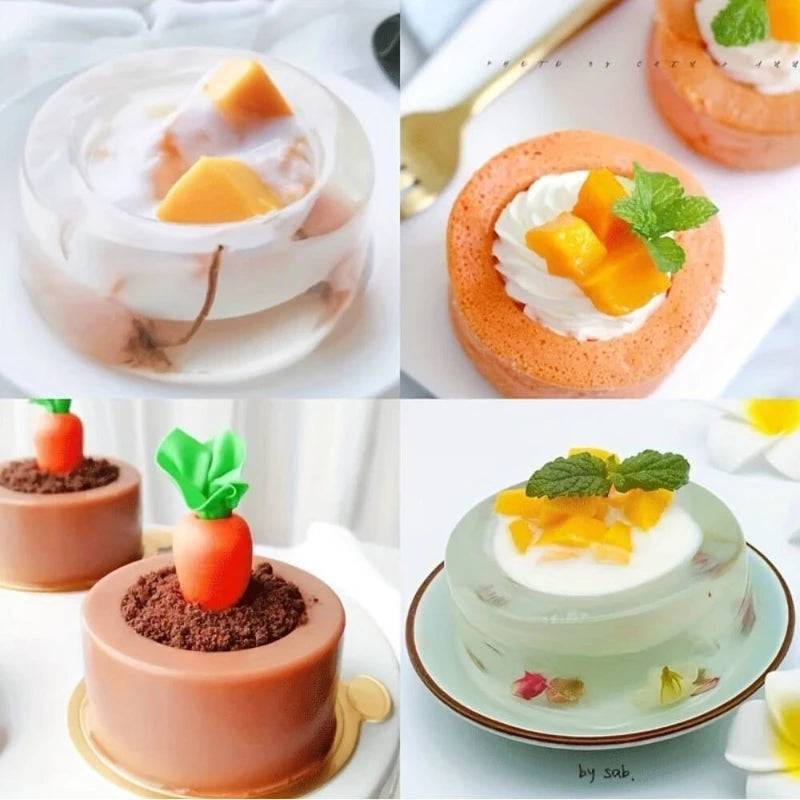 Reusable 6 Cavity Cylinder Cup Shape Mousse Cake Mold For Making Chocolate Muffin Ice Shot Glass Mould Kitchen Baking Tool